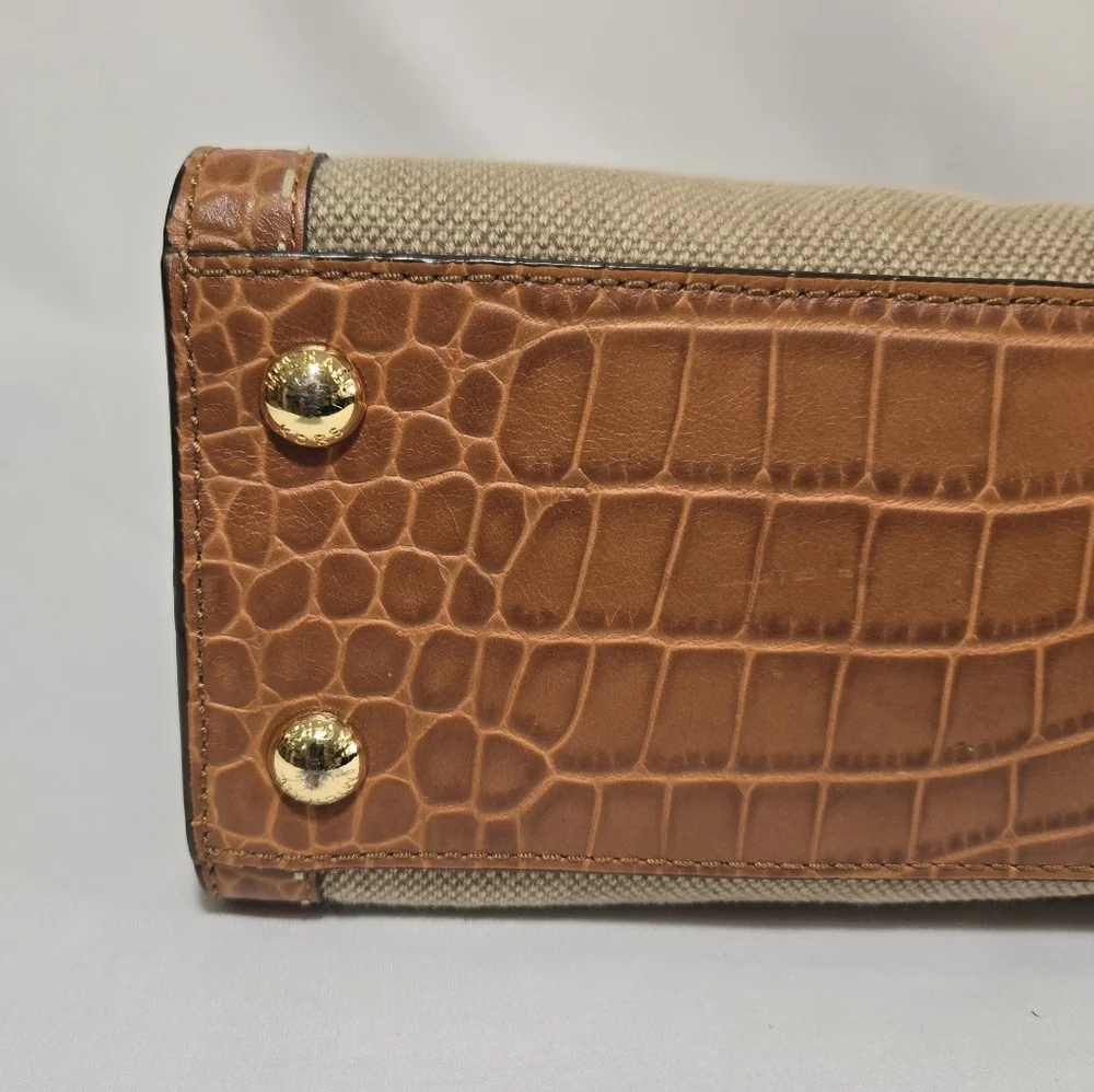 Michael Michael Kors Hamilton Pick Stitch Hemp EW Satchel Canvas Purse